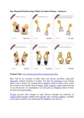 Diamond Stud Earrings Online for Indian Women - Damor.in