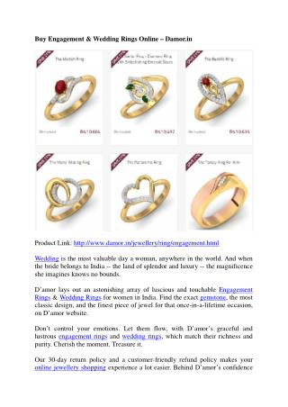 Engagement and Wedding Rings in India - Damor.in