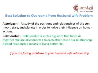 Best Solution to Overcome from Husband wife Problem