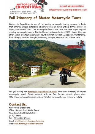Motorcycle Expeditions in Tibet