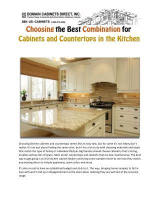 Choosing the Best Combination for Cabinets and Countertops in the Kitchen