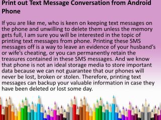 How to print out text messages android?