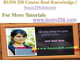 BUSN 258 Course Real Knowledge / busn258dotcom