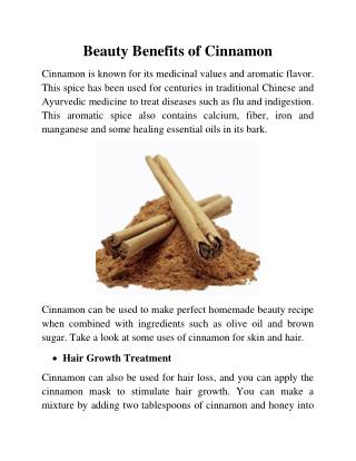 Top Beauty Benefits of Cinnamon