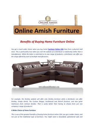 Benefits of Buying Home Furniture Online