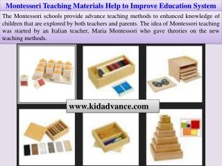 Montessori Teaching Materials Help to Improve Education System
