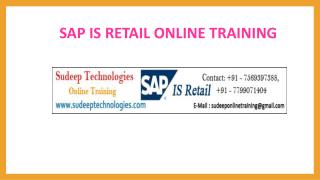SAP IS RETAIL Online Training in Hyderabad|USA|UK|