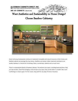 Want Aesthetics and Sustainability in Home Design Choose Bamboo Cabinetry