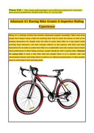 Adamant A1 Racing Bike Grants A Superior Riding Experience