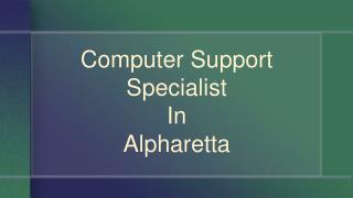 Computer Support Specialist In Georgia(Alpharetta)