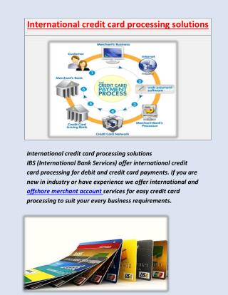 International merchant account services
