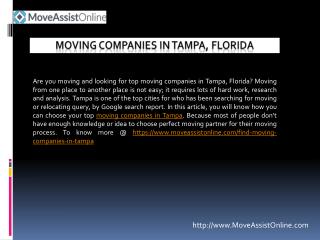 Best Utility Providers and Moving Companies in Tampa