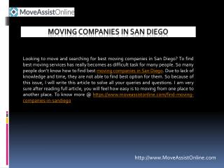 Top Moving Companies in San Diego