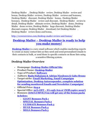 Desktop Mailer Review demo - $22,700 bonus