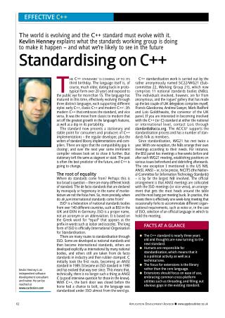 Standardising on C