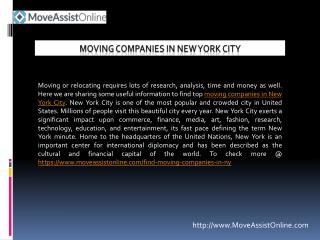 Find Top Moving Companies in New York City