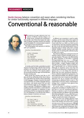 Conventional and Reasonable