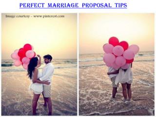 Perfect marriage proposal tips