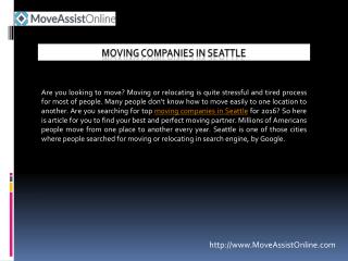 List of Top Moving Companies in Seattle