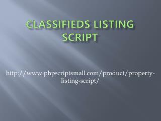 Classifieds Listing Script