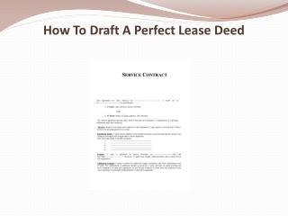 How To Draft A Perfect Lease Deed