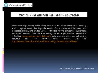 Top Utility Providers and Moving Companies in Baltimore