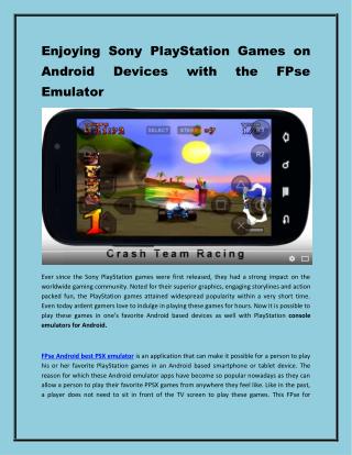 Enjoying Sony PlayStation Games on Android Devices with FPse.