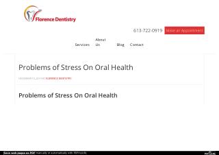 Problems of Stress on Oral Health