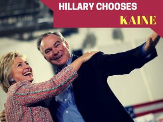Hillary chooses Kaine