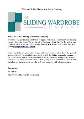 Welcome To The Sliding Wardrobe Company