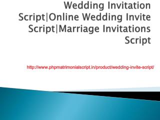 Wedding Invitation Script|Online Wedding Invite Script|Marriage Invitations Script