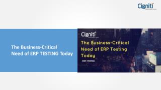 The Business-Critical Need of ERP TESTING Today