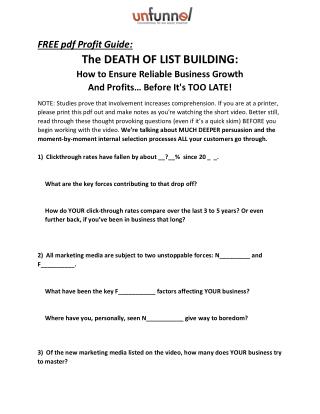The Death of List Building in 2016