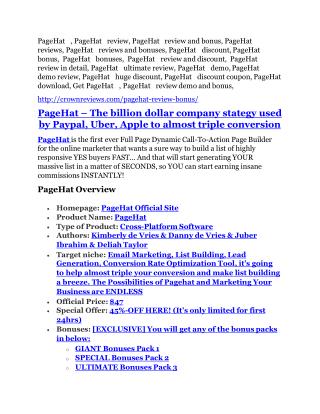 PageHat review & PageHat (Free) $26,700 bonuses