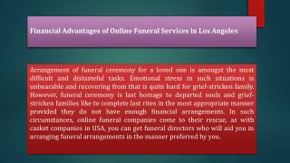 Financial Advantages of Online Funeral Services in Los Angeles