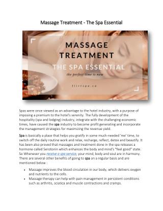 Massage Treatment | The Spa Essential