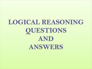 logical reasoning questions and answers