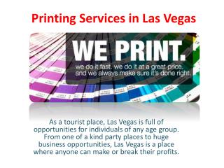 Printing Services in Las Vegas