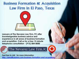 Business Formation & Acquisition Law Firm in El Paso, Texas
