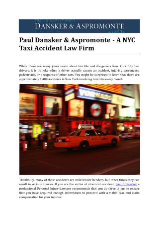 Paul Dansker & Aspromonte - A NYC Taxi Accident Law Firm