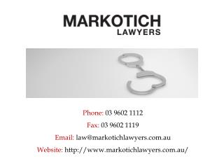 Best Lawyers for Criminal Law in Melbourne – Markotich Lawyers