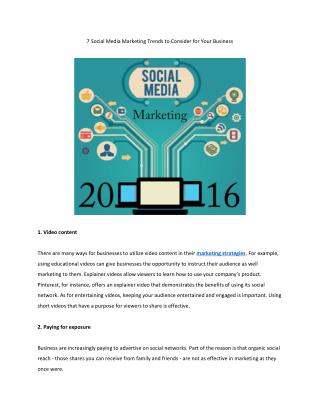 7 Social Media Marketing Trends to Consider for Your Business
