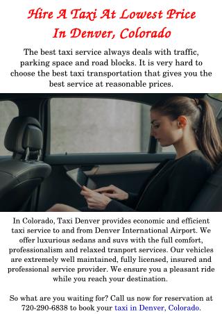 Taxi in Denver, Colorado