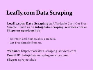 Leafly.com Data Scraping