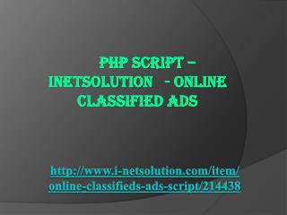 PHP Script – INETSOLUTION - Online Classified Ads