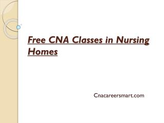 Free CNA Classes in Nursing Homes