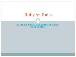 Ruby on Rails Consultants and Developers