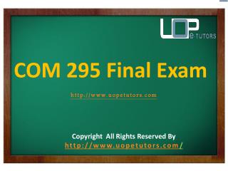 COM 295 Final Exam Questions & Answers