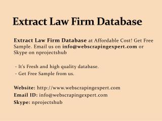 Extract Law Firm Database