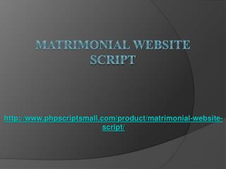 Matrimonial Website Script